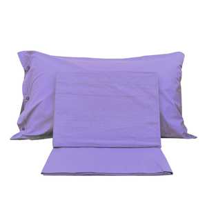 Juego de Sábanas de Algodón Lila, Tamaño King Francés, Incluye Fundas de Almohada - Product Image 1