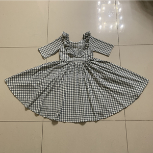 Vintage mô hình hoa dễ thương ngắn tay áo lá sen HEM sinh nhật Tiệc Cưới Công Chúa Nhỏ Cô Gái Váy - Product Image 5