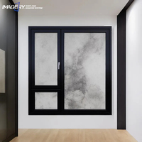 Fenêtre à battant en aluminium double vitrage avec moustiquaire, de haute qualité, en verre et aluminium, de la marque Lowes