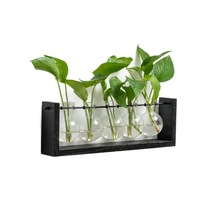 Vase hydroponique en verre transparent, fait main, style moderne et simple, pour arrangement floral, décoration de bureau