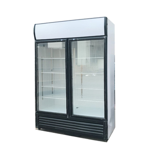 Réfrigérateur commercial à double porte vitrée pour boissons, vitrine verticale réfrigérée avec éclairage LED pour supermarché - Product Image 2