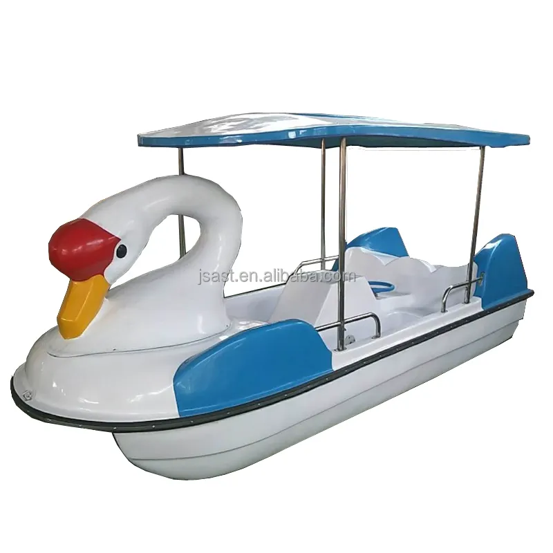 Animal swan fiberglass pedal boats 4 person rides pedal boat with slide 4 person water pedal bike cycle boat for kids