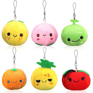 B901 Mini Peluche a Forma di Frutta, Morbidi e Colorati, Adorabili Pesche, Arance, Ananas, Meloni, Portachiavi a Forma di Zaino, Piccoli Animali di Peluche a Forma di Cibo - Product Image 3