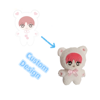Porte-clés personnalisé en peluche, mini figurine de dessin animé, pendentif de sac en forme de chat avec capuche, OEM ODM