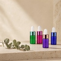 Flacon compte-gouttes en verre pour sérum visage avec capuchon coloré, mini emballage vide pour soins de la peau, vente en gros, fournisseur OEM ODM