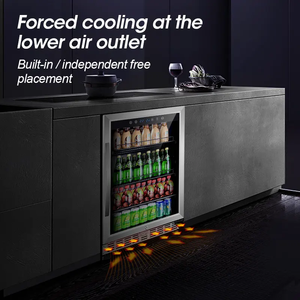 Réfrigérateur à vin encastrable sous table avec porte vitrée, en acier inoxydable, pour boissons, vin rouge et vin de fruits - Product Image 3