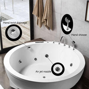 TNS BA8506 Baignoire de <span class=keywords><strong>spa</strong></span> <span class=keywords><strong>Bestway</strong></span> portable moderne en acrylique blanc de 59 pouces de diamètre, autoportante pour salle de bain, 1500mm, meilleures baignoires - Product Image 2
