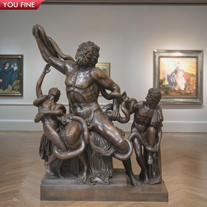 Tượng Laocoon và các con trai bằng đồng thau cỡ người thật, phong cách Hy Lạp cổ đại, tại các địa điểm nghệ thuật công cộng YOUFINE - Product Image 5