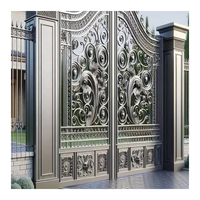 Porte d'entrée principale de villa pivotante latérale en aluminium de luxe scandinave avec batterie de secours