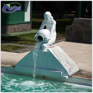 Sculpture sur pierre naturelle de décoration de jardin extérieur moderne Statues de femme blanche Vierge <span class=keywords><strong>Marie</strong></span> Statue religieuse Sculpture <span class=keywords><strong>fontaine</strong></span> - Product Image 4