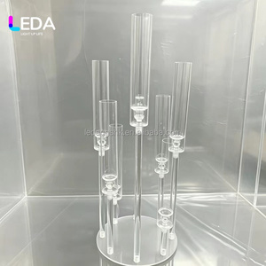 LEDA 8-arm Clear Acrylic Wedding Candle Holder <b>Candelabra</b> Wedding Centerpiece for Events Decor - Product Image 6