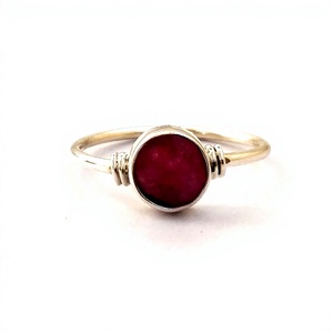 Anillo de plata de primera ley y rubí para mujer, sortija, plata esterlina 925, piedra rubí, estilo indio, 925 - Product Image 2