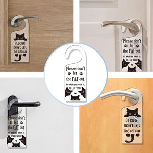 Trasparente acrilico carino gatto casa segno <span class=keywords><strong>negozio</strong></span> di <span class=keywords><strong>animali</strong></span> si prega di non lasciare <span class=keywords><strong>il</strong></span> gatto fuori porta appendiabiti con pellicola - Product Image 4