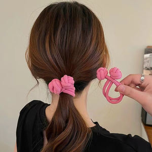 ربطة رأس بعقدة صينية سميكة مزدوجة سميكة من ذيل الحصان بسيط عالي التمدد - Product Image 4