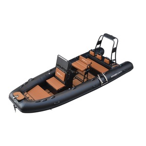 เรือ RIB อลูมิเนียมแบบสปอร์ต 18 ฟุต (5.6 เมตร) พร้อมคอนโซลกลางแบบเป่าลมและหลังคาแข็งสำหรับตกปลา และตัวเรืออลูมิเนียมน้ำหนักเบา ทนทาน - Product Image 5