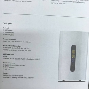 เราเตอร์ปลดล็อค 5G รุ่นดั้งเดิม พร้อมช่องใส่ซิมการ์ด พอร์ต RJ-45 Gige LAN รองรับหลายย่านความถี่ สำหรับ Nokia FastMile - Product Image 3