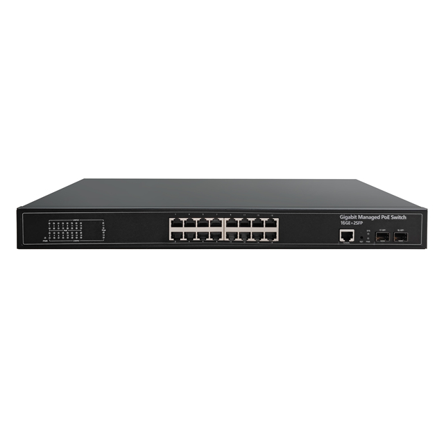 L2 Managed 24V Passive  PoE Switch 16 Port with 2 SFP