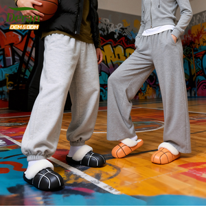 DERAN Fabricante OEM, Zapatos Personalizados para Hombre, Sandalias con Elementos de Baloncesto, Pantuflas Cálidas con Diseño de Baloncesto, Pantuflas para el Hogar de Invierno - Product Image 3