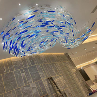Lustre Led en forme de poisson, Style moderne, décoration de salle à manger, mariage, grand lustre en verre personnalisé