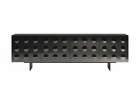 Meuble de rangement latéral de salle à manger en bois massif de luxe léger de style villa italienne, porte de vitrine en verre, buffet moderne et minimaliste