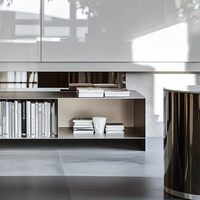 Meuble TV vintage en acier inoxydable, style Bauhaus moderne et épuré, pour salon, avec étagère de rangement, épaissi, petit meuble de maison