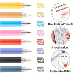 ปากกาเจลลบได้ 12 สี ขายดี หัวปากกา 0.7 มม. ใช้สำหรับสำนักงานและโรงเรียน แบบกด แห้งไว สีลูกกวาด ชุดเซ็ต - Product Image 4