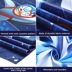 Décorations du système solaire, grande bannière d'anniversaire sur le thème de l'espace, toile de fond pour enfants et garçons - Product Image 5
