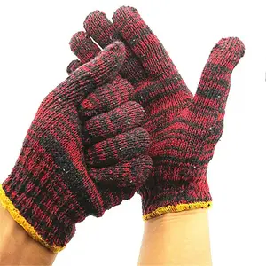 廉价劳保混色棉针织建筑园艺男女工作手套