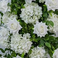 Dekorasi Bunga Pernikahan Terlaris Warna Putih Hijau, Bunga Hydrangea Mawar Buatan untuk Pernikahan dan Acara Lainnya