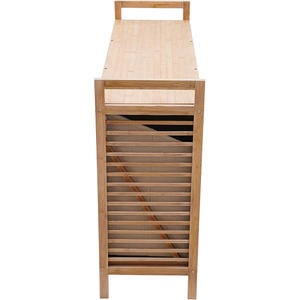 <span class=keywords><strong>2025</strong></span> mới XB công suất lớn gấp tre giặt giỏ xách tay bẩn quần áo lưu trữ cản trở với kệ và 3 túi - Product Image 4