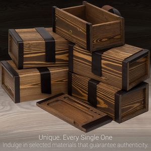 Boîte de rangement en bois verrouillable avec plateau à rouler en bambou et ensemble d'accessoires pour fumeurs - Product Image 5