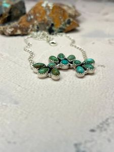 Collier tendance fait main en argent sterling avec turquoise Kingman, style tête de vache, pour femmes - Product Image 3