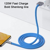 Cable de Datos USB Tipo C de Carga Súper Rápida de 120 W, Cable de Silicona Líquida Suave para Carga Rápida de Teléfonos Móviles, para Xiaomi, para Samsung