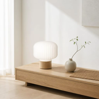 Pantalla de cristal difusor de 82 mm con nervaduras verticales inferiores, antideslumbrante, para lámpara de mesita de noche de dormitorio, venta al por mayor, personalizable