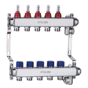 Collecteur de chauffage radiant au sol en acier inoxydable avec conception flexible pour système de chauffage hydronique domestique - Product Image 1