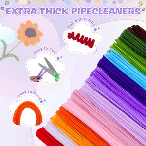 100-Piece Plastic Pipe Cleaners Colorful Chenille Stem DIY Art Crafts <b>Soft</b> Christmas Decorations Plush Twist Stick <b>Wire</b> Supplies - Product Image 6