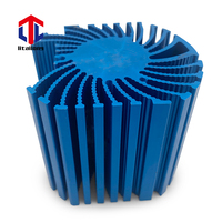 Dissipateur thermique circulaire en aluminium anodisé bleu, profilé extrudé par fraisage CNC, pour LED haute puissance