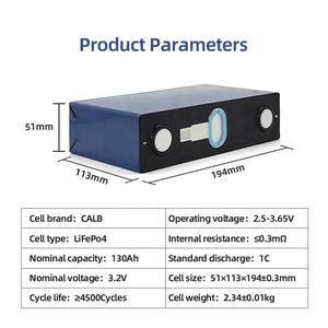 CALB 130Ah <span class=keywords><strong>3</strong></span>.2V Batterie prismatique au lithium-ion 130Ah Cellule Lifepo4 Rechargeable 135Ah 140Ah Cellules LFP - Product Image 2
