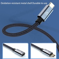 Kabel Ekstensi Tipe-C Male Female USB 4.0 40Gbps 100W PD Pengisian Cepat Konektor Berlapis Emas Nilon Hard Disk Komputer