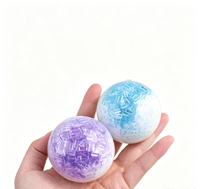 Balle anti-stress 6 cm, mignonne, multicolore, dégradée, effet glace pilée, faite à la main, en farine et TPR, souple, à presser, sonore, jouet pour soulager le stress