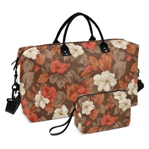 Custom Hau Flower Duffel Bag Lightweight Shoes Compartment Carry on Bag Extendable Travel Bag - Product Image 1