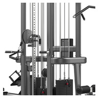 Station de musculation commerciale 4 postes, équipement de fitness multifonctionnel Jungle avec Lat Pulldown/Rameur/Entraînement par câble