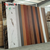 Panel de Pared de PVC WPC Impermeable e Ignífugo, Panel de Pared de Listones Acanalados de Madera y Plástico Compuesto WPC, Revestimiento para Interiores y Exteriores