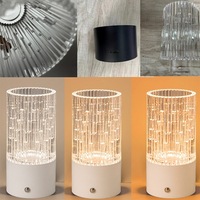 Lampes de table décoratives modernes pour la maison, vase à fleurs en cristal à gradation continue, lampe de bureau rechargeable en acrylique sans fil