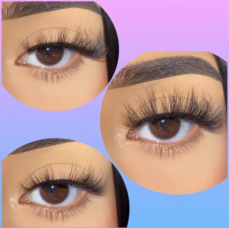 Großhandel kunden spezifische Verpackungs boxen Wispy Natural Fake Lah Andere Seide Synthetische C Curl Lash 3D Faux Nerz Wimpern halter