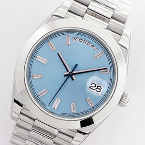 Montre <span class=keywords><strong>mécanique</strong></span> automatique à cadran miroir saphir bleu ciel, acier inoxydable 904, mouvement automatique à remontage 3255, montre-bracelet - Product Image 2