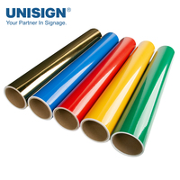 Vinilo de corte brillante UNISIGN de 0.61m y 1.22m para plotter, rollo de vinilo para letreros exteriores