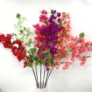 Ramo de Flores Artificiales de Buganvilia al por Mayor, Decoración de Pared para Hogar, Fiestas y Bodas, Buganvilia Artificial de Tacto Real - Product Image 1