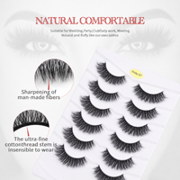 5 paires de faux cils 3D multicouches, effet naturel, volumineux et légers, en faux vison, avec bande en coton, réutilisables, vente en gros, marque privée