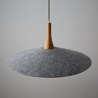 Lustre suspendu de luxe de taille moyenne en feutre PET gris avec LED blanc chaud (3500K) pour la maison et le bureau, garantie 5 ans